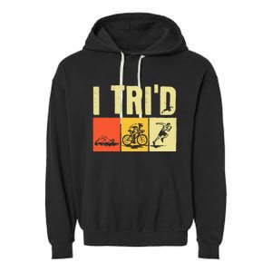 Triathlon Design For Women Triathlon Sport Lovers Garment-Dyed Fleece Hoodie