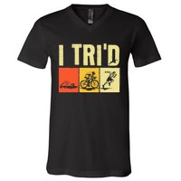 Triathlon Design For Women Triathlon Sport Lovers V-Neck T-Shirt