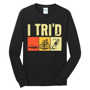 Triathlon Design For Women Triathlon Sport Lovers Tall Long Sleeve T-Shirt