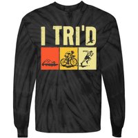 Triathlon Design For Women Triathlon Sport Lovers Tie-Dye Long Sleeve Shirt