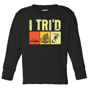 Triathlon Design For Women Triathlon Sport Lovers Toddler Long Sleeve Shirt