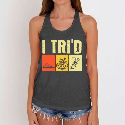 Triathlon Design For Women Triathlon Sport Lovers Women's Knotted Racerback Tank