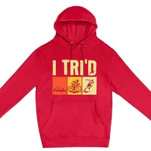 Triathlon Design For Women Triathlon Sport Lovers Premium Pullover Hoodie