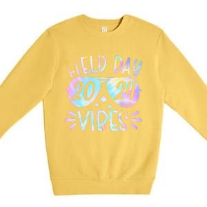 Tie Dye Field Day Vibes Funny For Teacher Field Day 2024 Premium Crewneck Sweatshirt