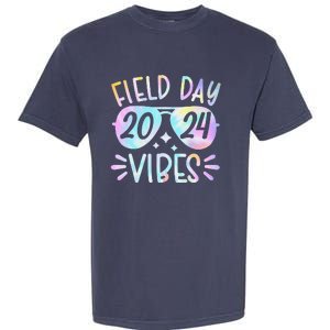 Tie Dye Field Day Vibes Funny For Teacher Field Day 2024 Garment-Dyed Heavyweight T-Shirt