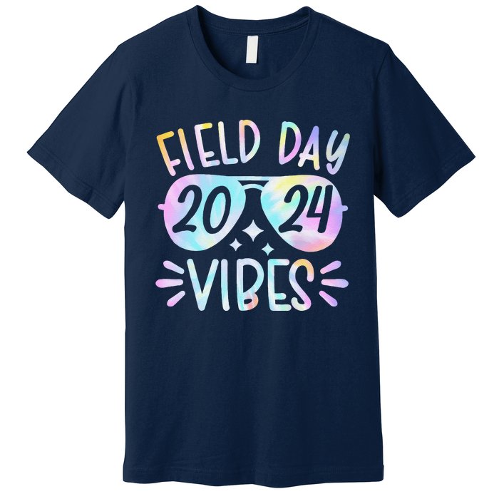 Tie Dye Field Day Vibes Funny For Teacher Field Day 2024 Premium T-Shirt