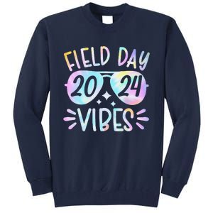 Tie Dye Field Day Vibes Funny For Teacher Field Day 2024 Tall Sweatshirt