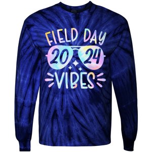 Tie Dye Field Day Vibes Funny For Teacher Field Day 2024 Tie-Dye Long Sleeve Shirt