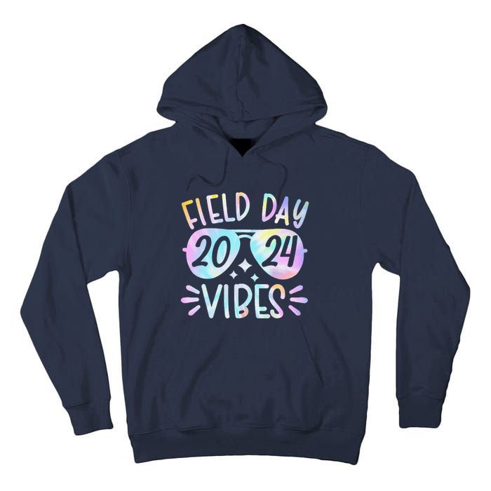 Tie Dye Field Day Vibes Funny For Teacher Field Day 2024 Tall Hoodie