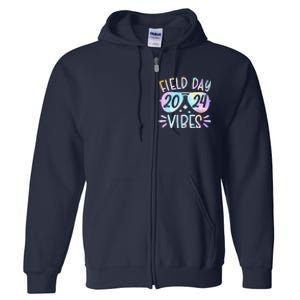 Tie Dye Field Day Vibes Funny For Teacher Field Day 2024 Full Zip Hoodie