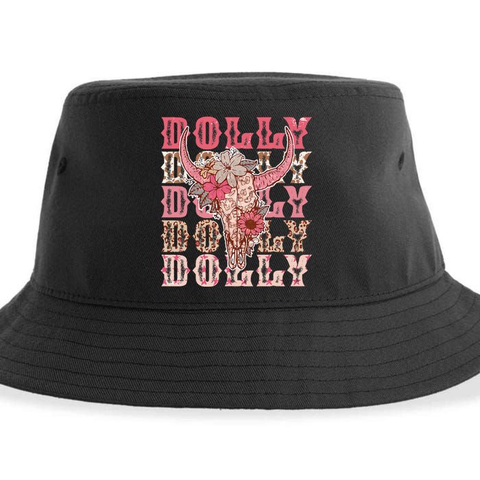 Trendy Dolly First Name Guitar Pink Cowgirl Western Sustainable Bucket Hat