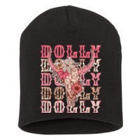 Trendy Dolly First Name Guitar Pink Cowgirl Western Short Acrylic Beanie