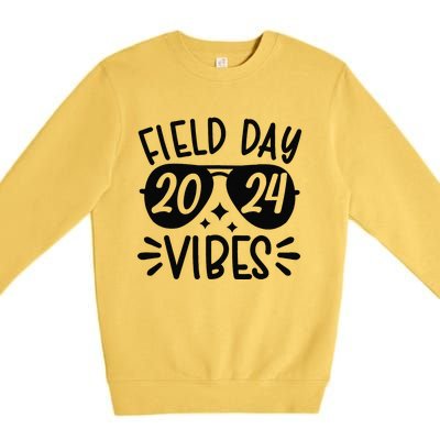 Tie Dye Field Day Vibes Funny For Teacher Field Day 2024 Premium Crewneck Sweatshirt