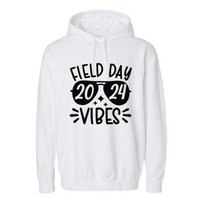 Tie Dye Field Day Vibes Funny For Teacher Field Day 2024 Garment-Dyed Fleece Hoodie