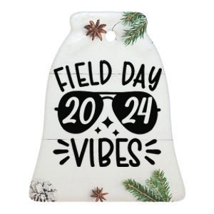 Tie Dye Field Day Vibes Funny For Teacher Field Day 2024 Ceramic Bell Ornament