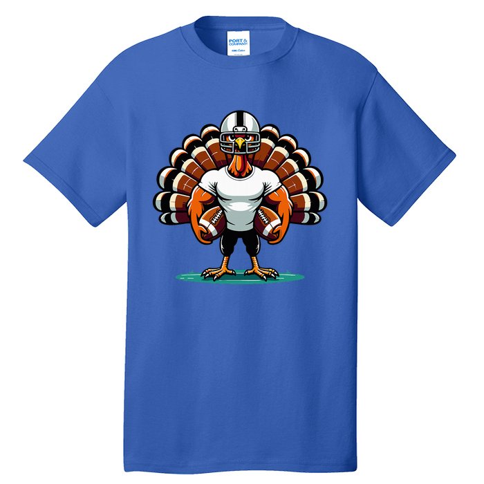 Turkey Day Football Player Fall Thanksgiving Tall T-Shirt