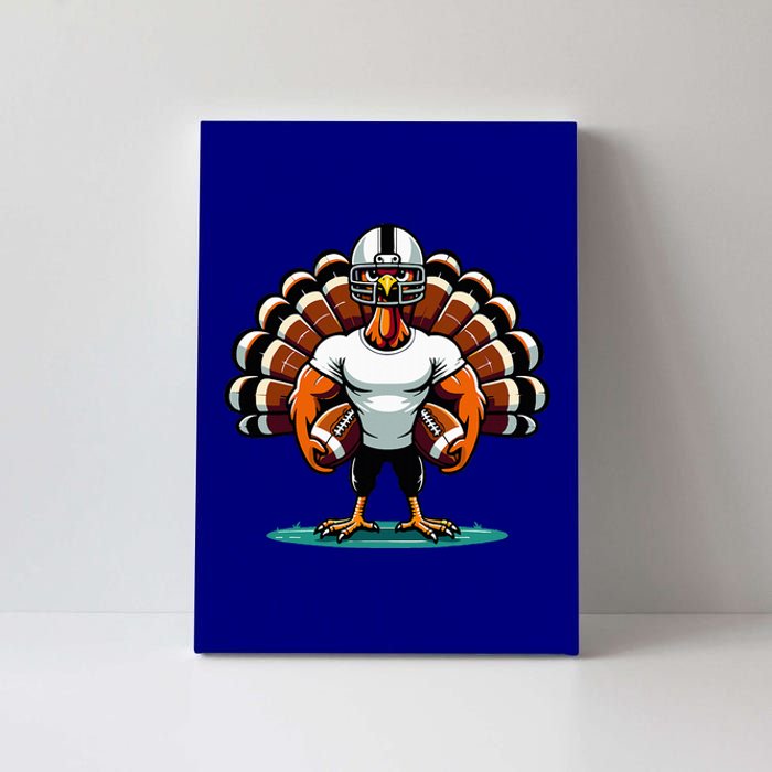 Turkey Day Football Player Fall Thanksgiving Canvas