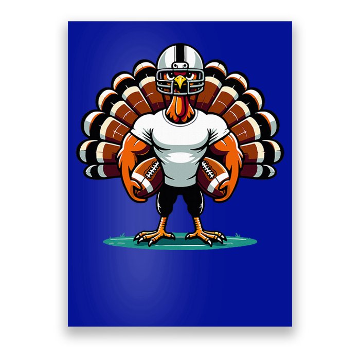 Turkey Day Football Player Fall Thanksgiving Poster