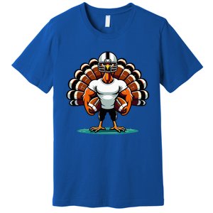 Turkey Day Football Player Fall Thanksgiving Premium T-Shirt