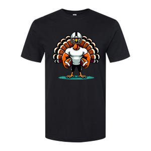 Turkey Day Football Player Fall Thanksgiving Softstyle CVC T-Shirt