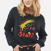 Train Did For You Fall Shooting Star Saying Cropped Pullover Crew