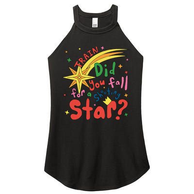 Train Did For You Fall Shooting Star Saying Women's Perfect Tri Rocker Tank