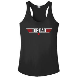 Top Dad Funny 80s Father Air Humor Movie Gun Fathers Day Ladies PosiCharge Competitor Racerback Tank