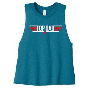 Top Dad Funny 80s Father Air Humor Movie Gun Fathers Day Women's Racerback Cropped Tank