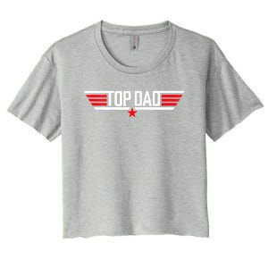 Top Dad Funny 80s Father Air Humor Movie Gun Fathers Day Women's Crop Top Tee