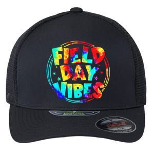 Tie Dye Field Day Vibes Last Day Of School Field Day Teacher Flexfit Unipanel Trucker Cap