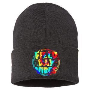 Tie Dye Field Day Vibes Last Day Of School Field Day Teacher Sustainable Knit Beanie