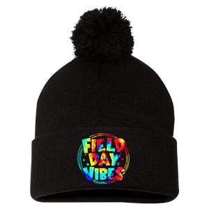 Tie Dye Field Day Vibes Last Day Of School Field Day Teacher Pom Pom 12in Knit Beanie