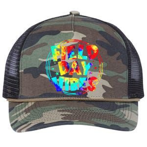 Tie Dye Field Day Vibes Last Day Of School Field Day Teacher Retro Rope Trucker Hat Cap