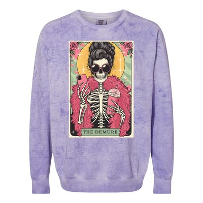 The Demure Funny Tarot Card Meme Colorblast Crewneck Sweatshirt