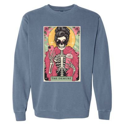 The Demure Funny Tarot Card Meme Garment-Dyed Sweatshirt