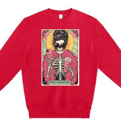 The Demure Funny Tarot Card Meme Premium Crewneck Sweatshirt