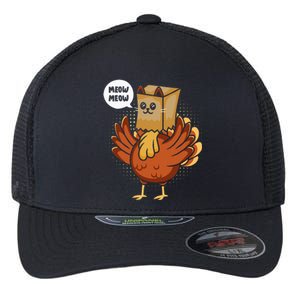 Thanksgiving Day Fake Cat Turkey Meow Animal Farmer Flexfit Unipanel Trucker Cap