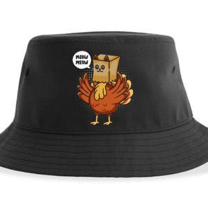 Thanksgiving Day Fake Cat Turkey Meow Animal Farmer Sustainable Bucket Hat