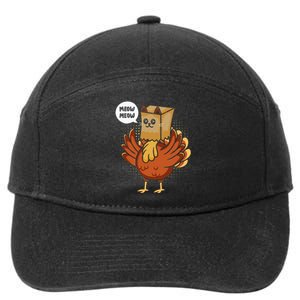 Thanksgiving Day Fake Cat Turkey Meow Animal Farmer 7-Panel Snapback Hat