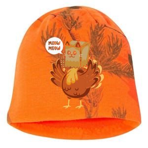 Thanksgiving Day Fake Cat Turkey Meow Animal Farmer Kati - Camo Knit Beanie