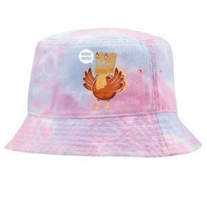 Thanksgiving Day Fake Cat Turkey Meow Animal Farmer Tie-Dyed Bucket Hat