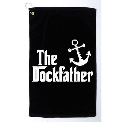 The Dockfather Funny Boating Fishing Boat Dad Captain Boater Golf Towel
