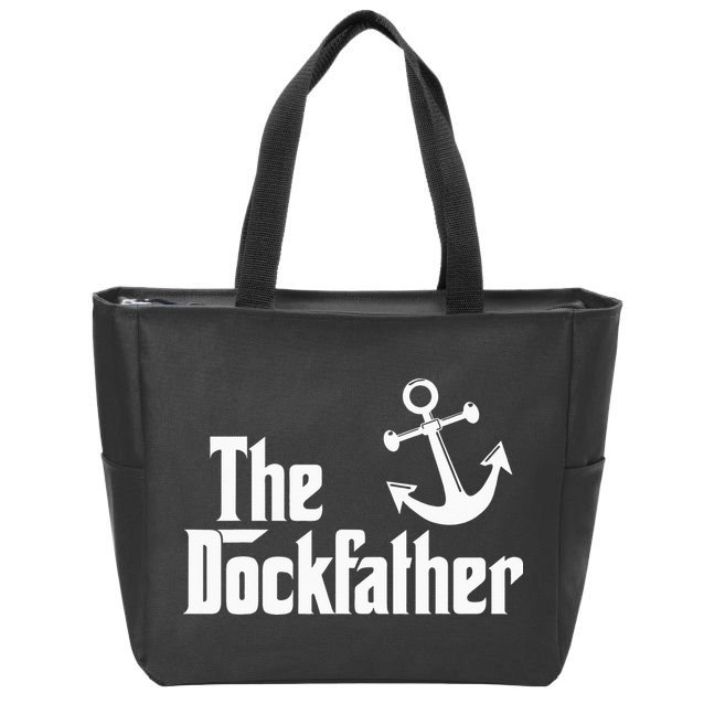 The Dockfather Funny Boating Fishing Boat Dad Captain Boater Zip Tote Bag