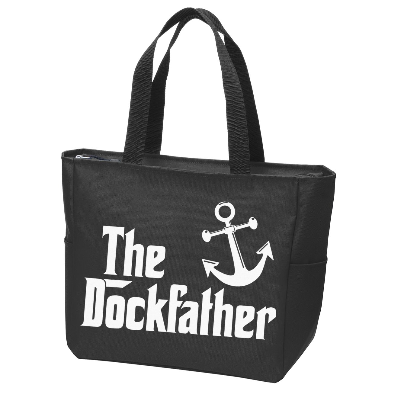 The Dockfather Funny Boating Fishing Boat Dad Captain Boater Zip Tote Bag