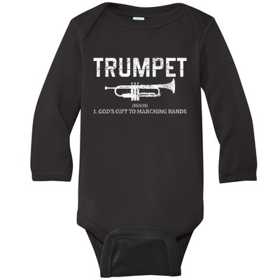 Trumpet Definition Funny Marching Band Musician Gift Baby Long Sleeve Bodysuit