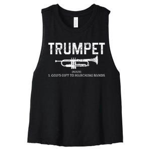 Trumpet Definition Funny Marching Band Musician Gift Women's Racerback Cropped Tank