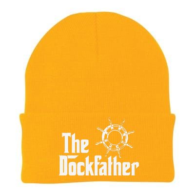 The Dockfather Funny Boating Fishing Boat Dad Captain Boater Gift Knit Cap Winter Beanie