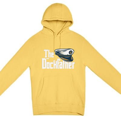 The Dockfather Funny Boating Fishing Boat Dad Captain Boater Premium Pullover Hoodie