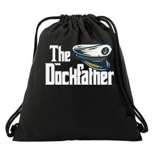 The Dockfather Funny Boating Fishing Boat Dad Captain Boater Drawstring Bag