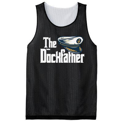 The Dockfather Funny Boating Fishing Boat Dad Captain Boater Mesh Reversible Basketball Jersey Tank